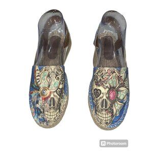 Unbranded Canvas Espadrille Sugar Skull Size EU 39 US 8.5 Made in Spain
